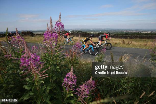 Athletes compete in the bike section of Ironman UK on July 15, 2018 in Bolton, England.