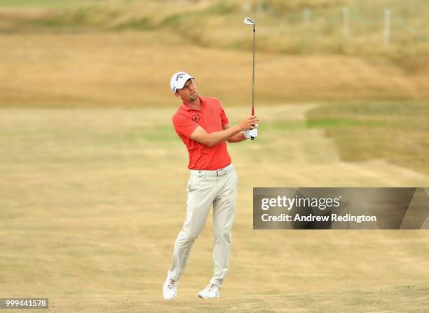 Marcel Siem of Germany takes his second shot on hole four during day four of the Aberdeen Standard Investments Scottish Open at Gullane Golf Course...