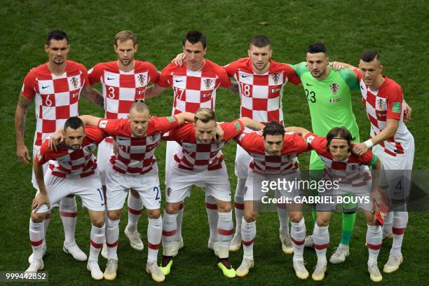 Croatia's midfielder Marcelo Brozovic, Croatia's defender Domagoj Vida, Croatia's midfielder Ivan Rakitic, Croatia's defender Sime Vrsaljko,...