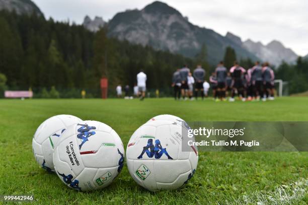 A general view during during a training session at the US Citta' di Palermo training camp on July 15, 2018 in Belluno, Italy.