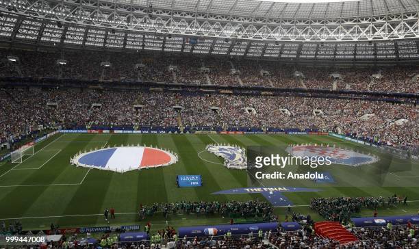 Closing ceremony is held ahead of the 2018 FIFA World Cup Russia final match between France and Croatia at the Luzhniki Stadium in Moscow, Russia on...