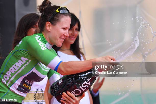 Podium / Amanda Spratt of Australia and Team Mitchelton-Scott Green points jersey Celebration / Champagne / during the 29th Tour of Italy 2018 -...