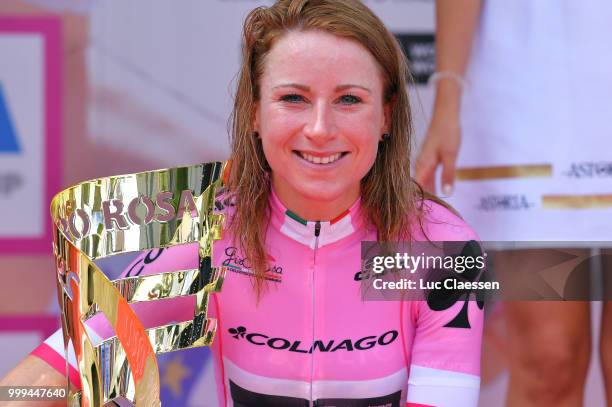 Podium / Annemiek van Vleuten of The Netherlands and Team Mitchelton-Scott Pink Leader Jersey / Celebration / Trophy / during the 29th Tour of Italy...