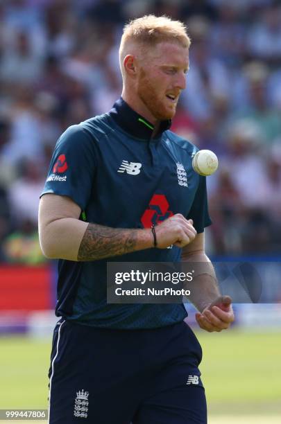 England's Ben Stokes during 2nd Royal London One Day International Series match between England and India at Lords Cricket Ground, London, England on...