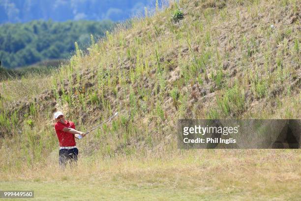 Jean Francois Remesy of France in action during Day Three of the WINSTONgolf Senior Open at WINSTONlinks on July 15, 2018 in Schwerin, Germany.