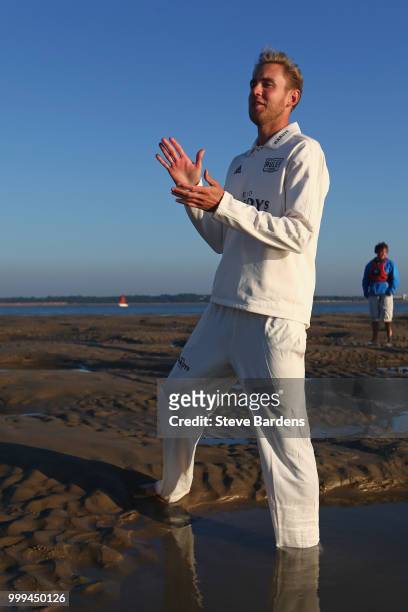 Stuart Broad fields for the Royal Southern Yacht Club against the Island Sailing Club during the Annual Bramble Bank Cricket Match 2018 supported by...