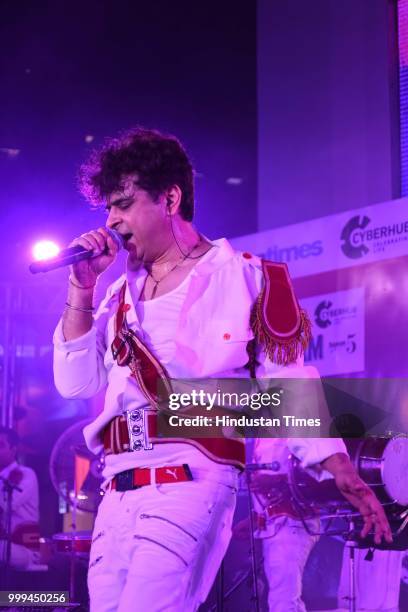 Bollywood singer, composer and actor Palash Sen with his band Euphoria performing during the Hindustan Times Friday Jam season 5 at Cyber Hub, on...