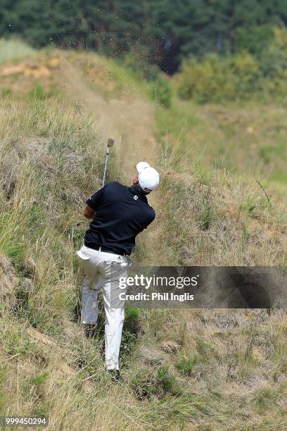 Cesar Monasterio of Argentina in action during Day Three of the WINSTONgolf Senior Open at WINSTONlinks on July 15, 2018 in Schwerin, Germany.