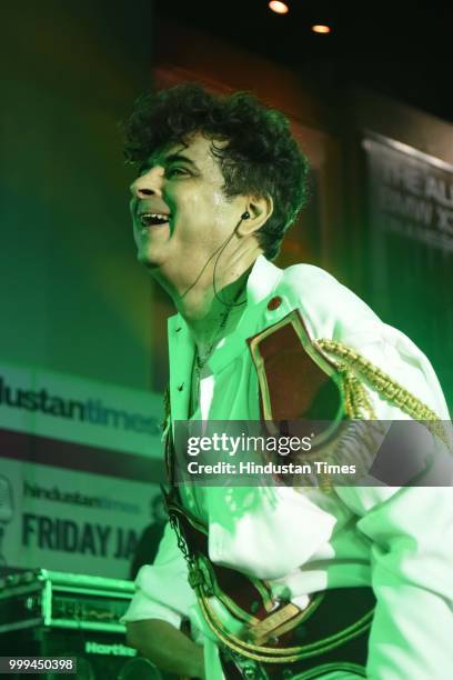 Bollywood singer, composer and actor Palash Sen with his band Euphoria performing during the Hindustan Times Friday Jam season 5 at Cyber Hub, on...