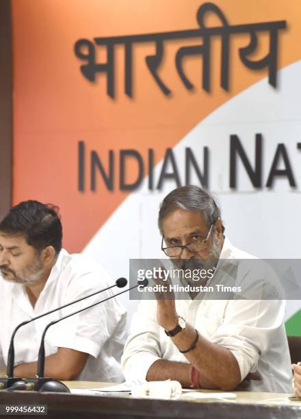 Congress leader Anand Sharma during a press conference at AICC, on uly 15, 2018 in New Delhi, India. Congress slammed PM Modi for claiming the party...