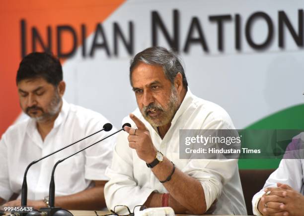 Congress leader Anand Sharma during a press conference at AICC, on uly 15, 2018 in New Delhi, India. Congress slammed PM Modi for claiming the party...
