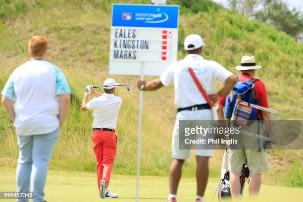 Paul Eales of England in action during Day Three of the WINSTONgolf Senior Open at WINSTONlinks on July 15, 2018 in Schwerin, Germany.