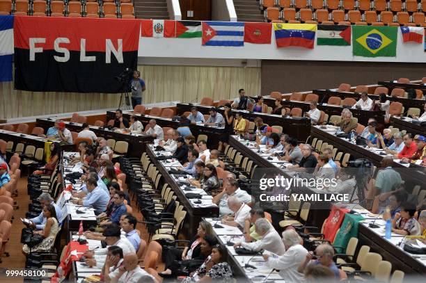 General view of the inauguration ceremony of the XXIV Forum of Sao Paulo meeting in Havana on July 15, 2018.