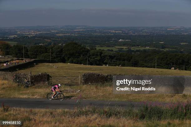 Athletes compete in the bike section of Ironman UK on July 15, 2018 in Bolton, England.