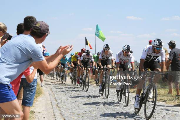 Christopher Froome of Great Britain and Team Sky / Geraint Thomas of Great Britain and Team Sky / Stefan Kung of Switzerland and BMC Racing Team /...