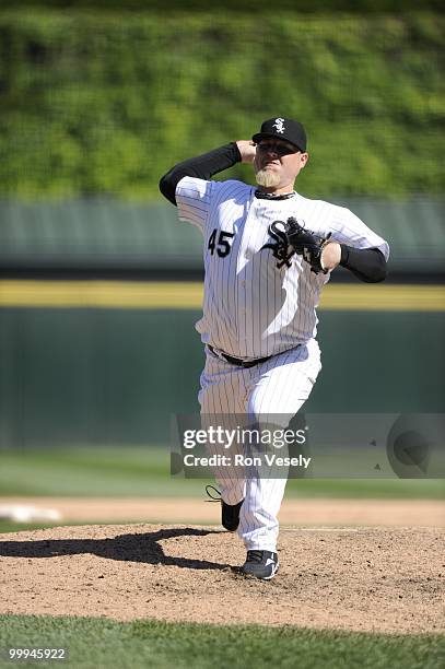 Bobby Jenks of the Chicago White Sox pitches gainst the Toronto Blue Jays on May 9, 2010 at U.S. Cellular Field in Chicago, Illinois. The Blue Jays...