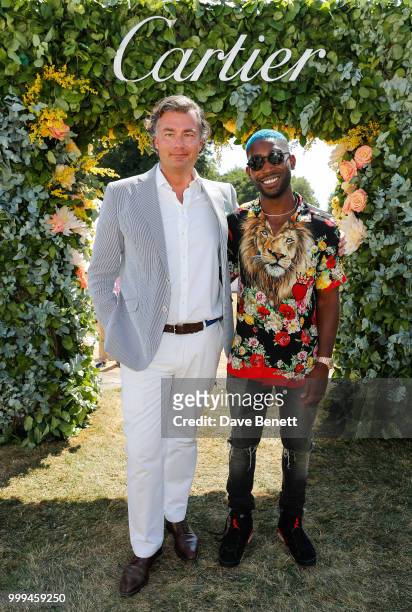 Laurent Feniou and Tiny Tempah attend Cartier Style Et Luxe at The Goodwood Festival Of Speed, Goodwood, on July 15, 2018 in Chichester, England.