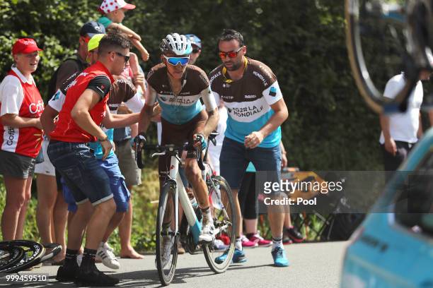 Romain Bardet of France and Team AG2R La Mondiale / Mechanical problem Fans / Public / during the 105th Tour de France 2018, Stage 9 a 156,5 stage...