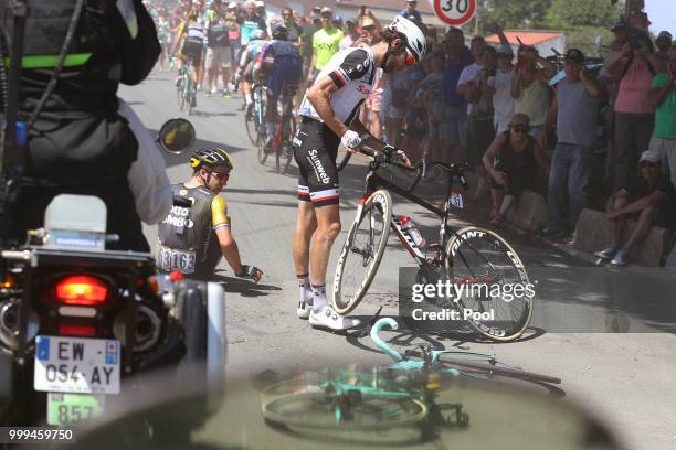 Dylan Groenewegen of The Netherlands and Team LottoNL - Jumbo / Laurens Ten Dam of The Netherlands and Team Sunweb / Crash / during the 105th Tour de...