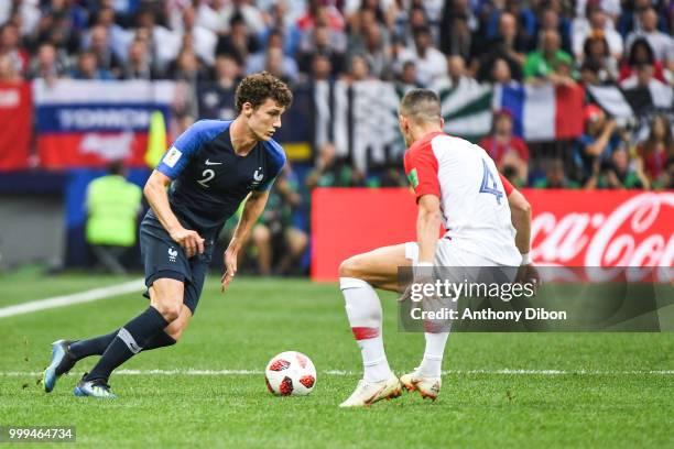 Benjamin Pavard of France during the World Cup Final match between France and Croatia at Luzhniki Stadium on July 15, 2018 in Moscow, Russia.