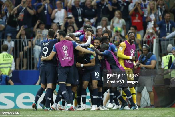 France goalkeeper Hugo Lloris, Benjamin Pavard of France, Presnel Kimpembe of France, Raphael Varane of France, Samuel Umtiti of France, Paul Pogba...