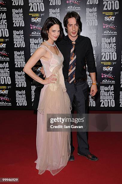 Asia Argento and Michele Civetta attend the World Music Awards 2010 at the Sporting Club on May 18, 2010 in Monte Carlo, Monaco.