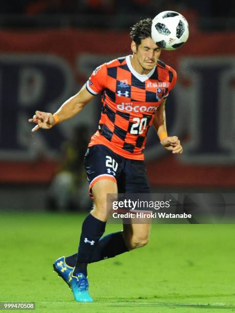 Noriyoshi Sakai of Omiya Ardija in action during the J.League J2 match between Omiya Ardija and Oita Trinita at Nack 5 Stadium Omiya on July 15, 2018...
