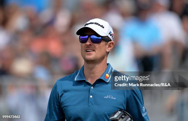 Justin Rose of England at the first tee during the Open Qualifying Series as part of the Aberdeen Standard Investments Scottish Open at Gullane Golf...