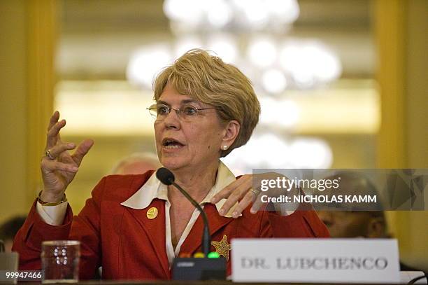 Jane Lubchenco, administrator of the National Oceanic and Atmospheric Administration , appears before a hearing of the Senate Commerce, Science and...