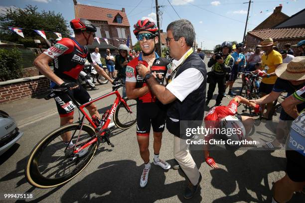 Michael Schar of Switzerland and BMC Racing Team / Richie Porte of Australia and BMC Racing Team / Crash / Injury / Doctor / Medical / Abandon /...