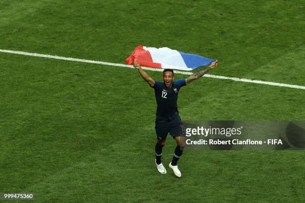 Corentin Tolisso of France celebrates following his sides victory in the 2018 FIFA World Cup Final between France and Croatia at Luzhniki Stadium on...