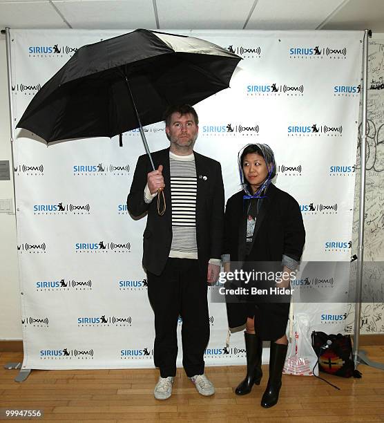 *Exclusive* Musicians James Murphy and Nancy Whang of LCD Soundsystem visit SIRIUS XM Studio on May 18, 2010 in New York City.