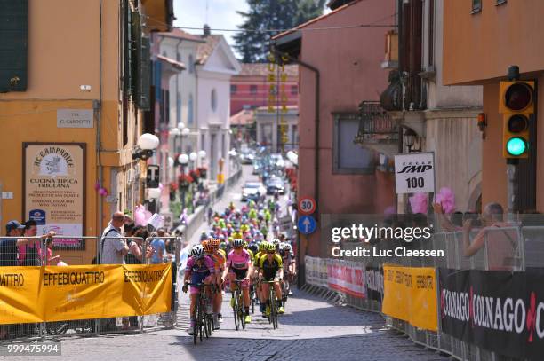 Annemiek van Vleuten of The Netherlands and Team Mitchelton-Scott / Pink leaders jersey / Peloton / Landscape / during the 29th Tour of Italy 2018 -...