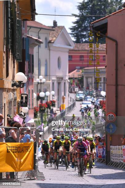 Annemiek van Vleuten of The Netherlands and Team Mitchelton-Scott / Pink leaders jersey / Peloton / Landscape / during the 29th Tour of Italy 2018 -...