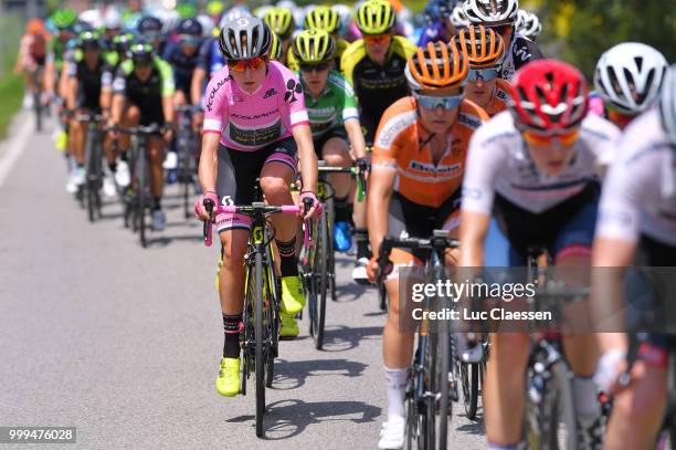 Annemiek van Vleuten of The Netherlands and Team Mitchelton-Scott Pink leaders jersey / during the 29th Tour of Italy 2018 - Women, Stage 10 a...