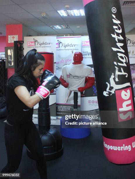 The 22-year-old Jordanian Batool Mohanad exercises in the self-defence centre for women 'SheFighter' in Amman, Jordan, 29 July 2017. Mohanad...