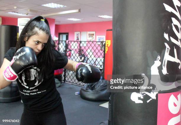 The 22-year-old Jordanian Batool Mohanad exercises in the self-defence centre for women 'SheFighter' in Amman, Jordan, 29 July 2017. Mohanad...