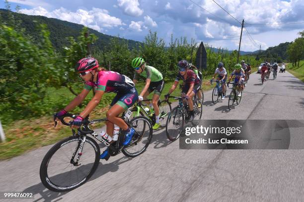 Katia Ragusa of Italy and Team Bepink / Jeanne Korevaar of The Netherlands and Team WaowDeals Pro Cycling / Elena Cecchini of Italy and Team Canyon...