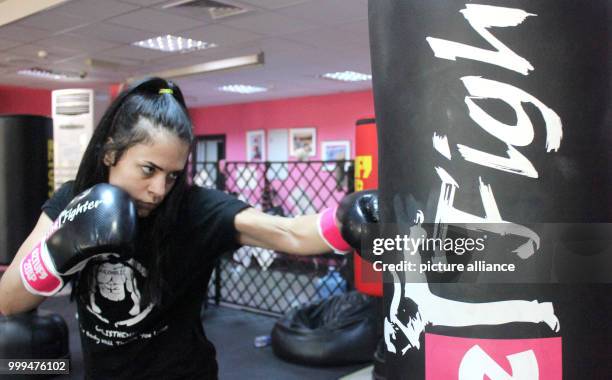 The 22-year-old Jordanian Batool Mohanad exercises in the self-defence centre for women 'SheFighter' in Amman, Jordan, 29 July 2017. Mohanad...