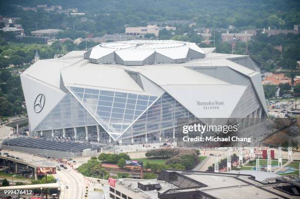 General view of Mercedes-Benz Stadium prior the matchup between the Atlanta United and the Seattle Sounders FC 2 on July 15, 2018 in Atlanta, Georgia.