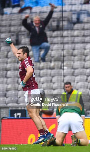 Dublin , Ireland - 15 July 2018; Patrick Sweeney of Galway celebrates after scoring his side's first goal during the GAA Football All-Ireland Senior...