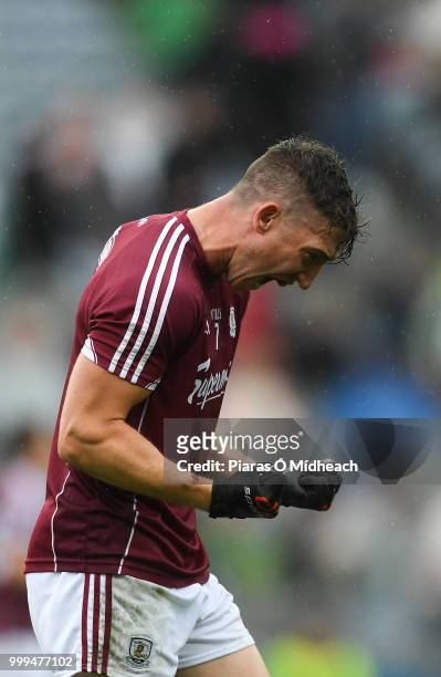 Dublin , Ireland - 15 July 2018; Johnny Heaney of Galway celebrates at the final whistle after the GAA Football All-Ireland Senior Championship...