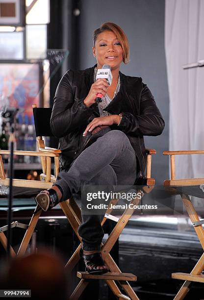 Rapper and media personality Queen Latifah, also known in the music world as Dana Owens addresses the media following her announcing the host,...