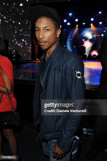 Musicians Pharrell Williams on stage during the World Music Awards 2010 at the Sporting Club on May 18, 2010 in Monte Carlo, Monaco.