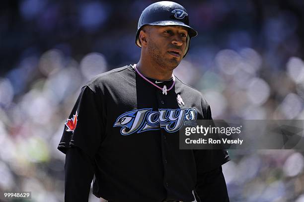 Vernon Wells of the Toronto Blue Jays looks on against the Chicago White Sox on May 9, 2010 at U.S. Cellular Field in Chicago, Illinois. The Blue...