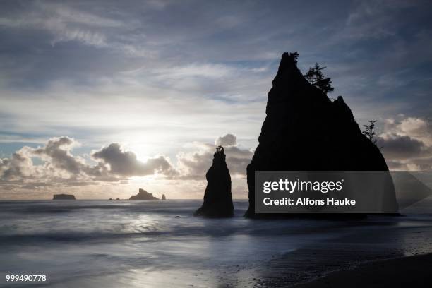 rialto beach in olympic national park, la push, washington, united states - rialto beach stock pictures, royalty-free photos & images