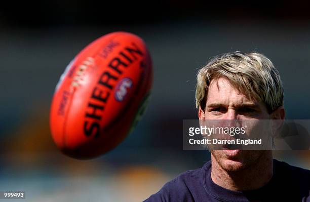 Jason Akermanis of the Brisbane Lions in action during training the day after winning the AFL Brownlow Medal at the Gabba in Brisbane, Australia....