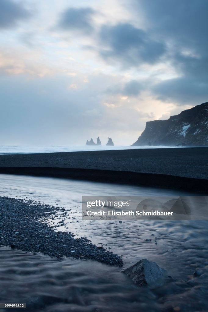 Reynisdrangar pinnacles, Vik i Myrdal, Myrdalur, Southern Region, Iceland