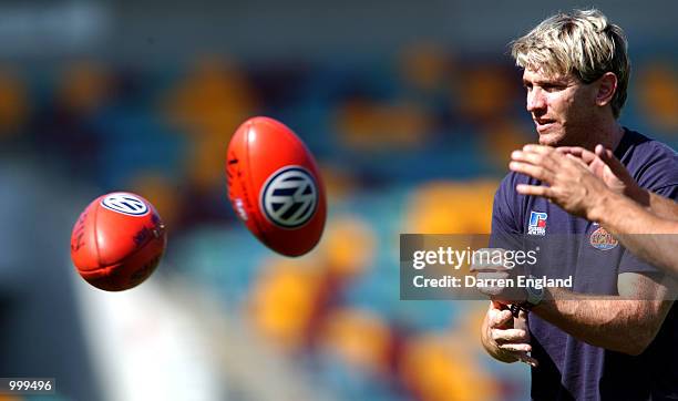 Jason Akermanis of the Brisbane Lions in action during training the day after winning the AFL Brownlow Medal at the Gabba in Brisbane, Australia....