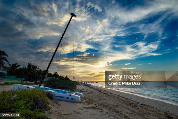 summer time sunset at progreso, yucatan - progreso stock-fotos und bilder